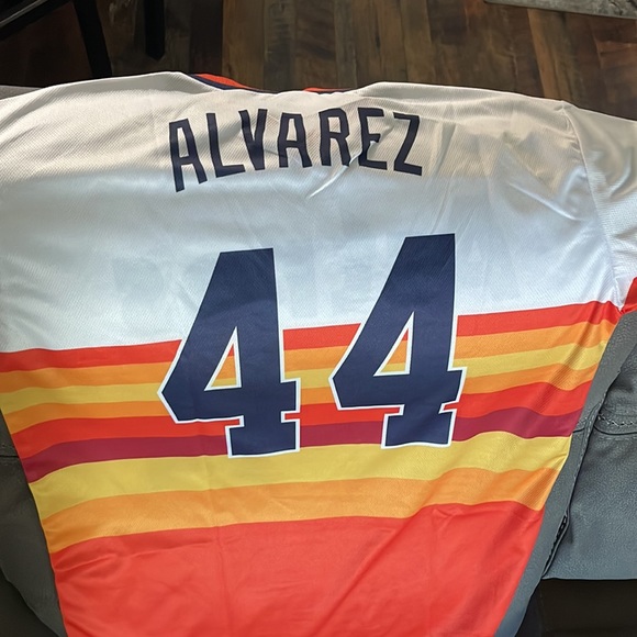 Astros retro “rainbow” jersey XL Alvarez - Picture 3 of 3